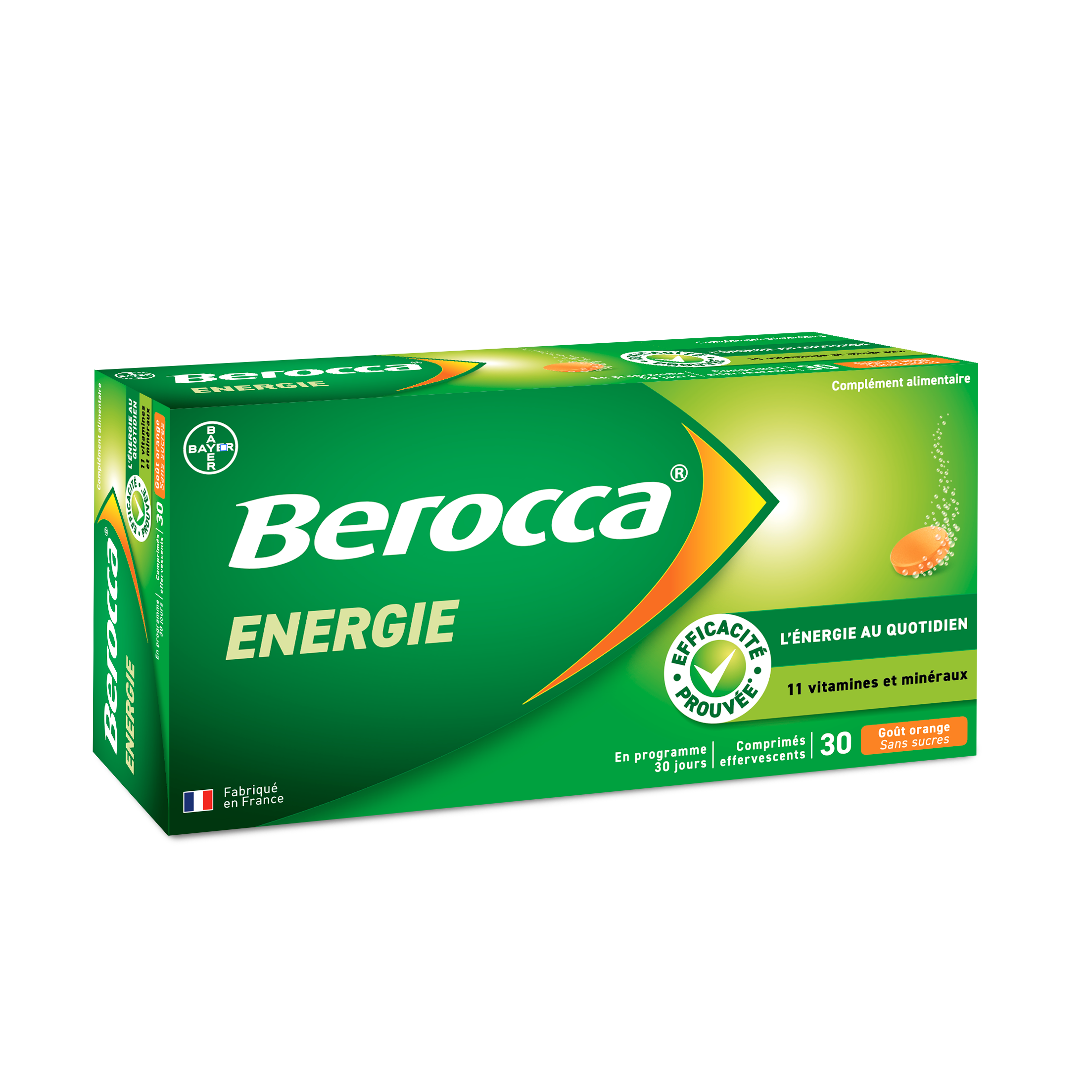 Berocca sans sucre 30 comprimés effervescents